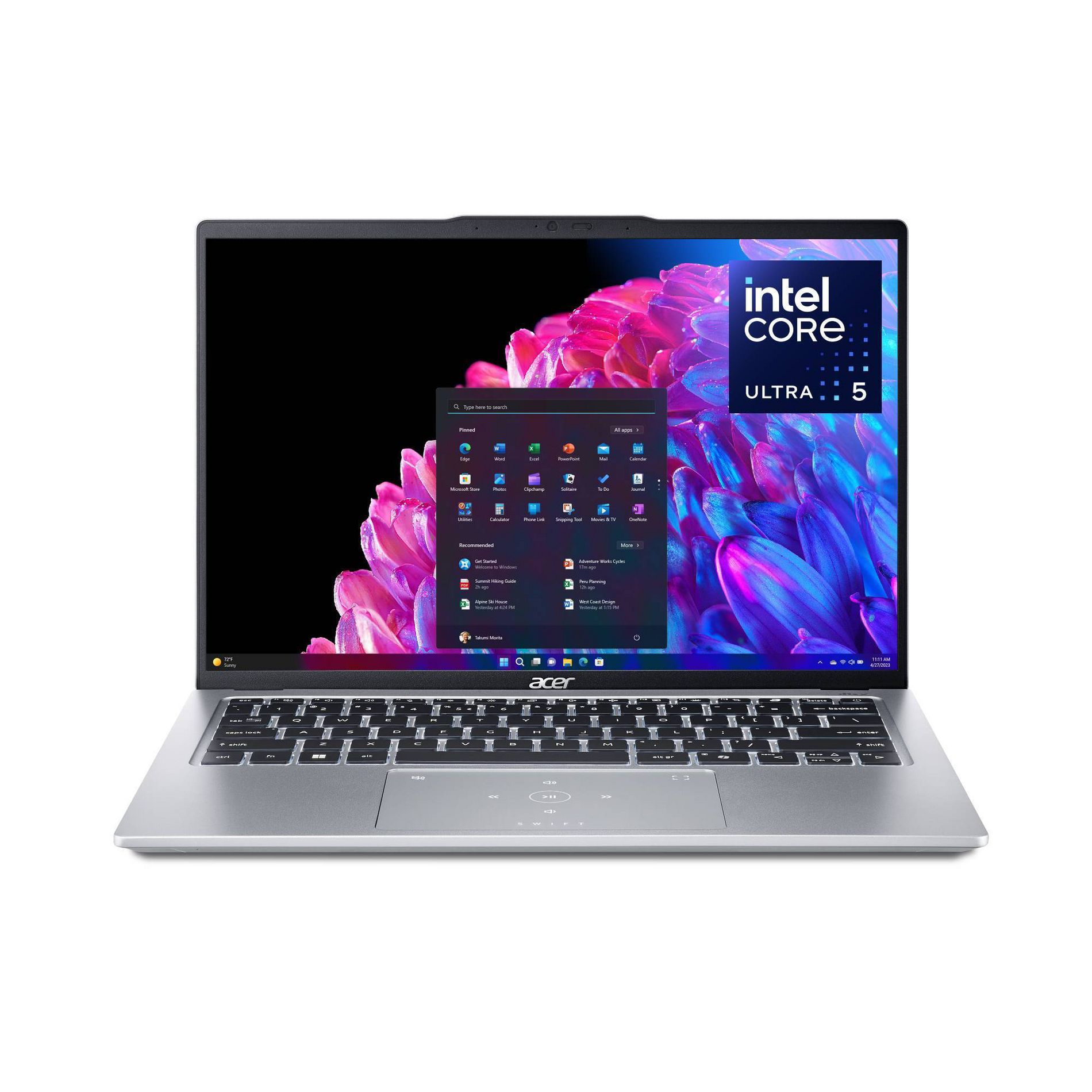 Acer Swift Go 16" FHD IPS Touch Screen Laptop - Intel Core Ultra 5 - 16GB RAM - 512GB Storage - Windows 11 - Silver (SFG16-72T-57PH)