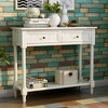 Console Table Traditional Design with Two Drawers and Bottom Shelf - 3 of 4