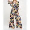 Women's Tropical Print V Neck Wide Leg Jumpsuit - reneec. - 4 of 4