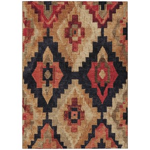 HomeRoots 5' X 8' Rust And Charcoal Aztec Washable Indoor Outdoor Area Rug - 1 of 4