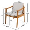 Set of 2 Outdoor Wicker Dining Armchairs, Acacia Wood Frame in Teak Finish with Waterproof Cushions, Garden Dining Set – Koiai - 4 of 4
