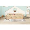 Streamdale Full Size Bed Floor Bed with Safety Guardrails and Door for Kids, Natural - 4 of 4