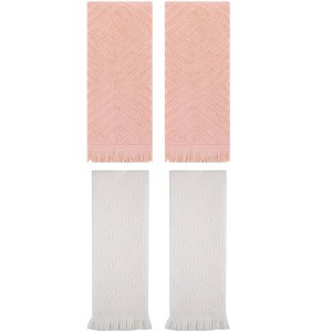 REGALWOVEN 4 Pcs Bathroom Cotton Soft and Absorbent Geometric Hand Towel 13" x 29" - 1 of 4