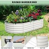Outdoor Oval Raised Garden Bed with Open Base,Tool-Free Assembly Planter Raised Boxes for Outdoor Vegetables & Flowers - 3 of 4