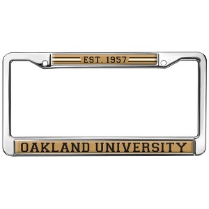 Oakland University School Logo Full Size Standard License Plate Metal Frame - 1 of 4