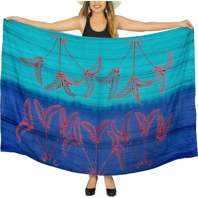 LA LEELA Women's Beachwear Sarong Bikini Skirt Swim Cover Up Swimwear Summer Wraps Swimsuit Beach Wrap Coverups for Women One Size Blue,Tie Dye