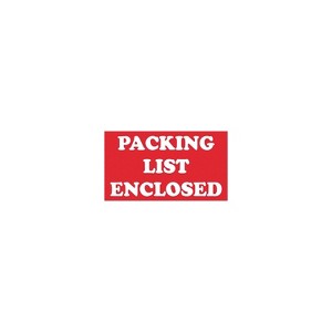Tape Logic Labels "Packing List Enclosed" 3" x 5" Red/White 500/Roll SCL538 - 1 of 4