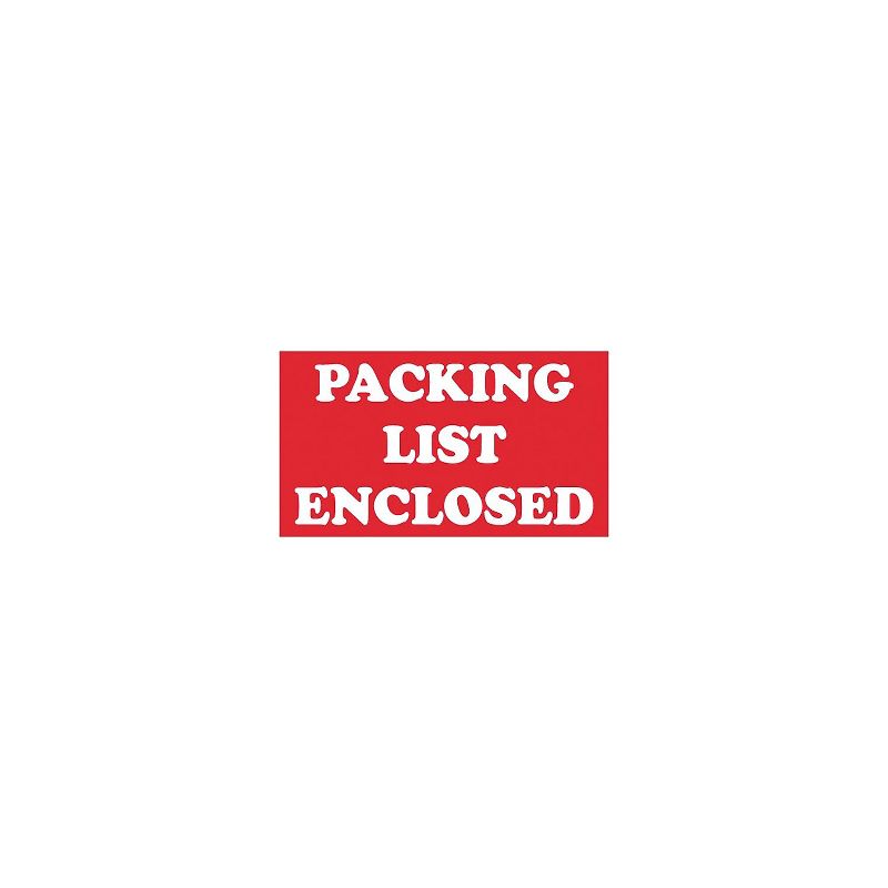 Tape Logic Labels "Packing List Enclosed" 3" x 5" Red/White 500/Roll SCL538, 1 of 5