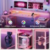Bestier 71.5"  LED Gaming Desk with Power Outlet, L-Shaped Computer Desk with Monitor Stand - 3 of 4