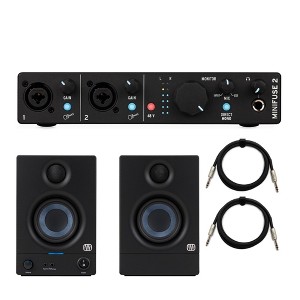 Arturia MiniFuse 2 Audio Interface (Black) with Studio Speakers and TRS Cables - 1 of 4