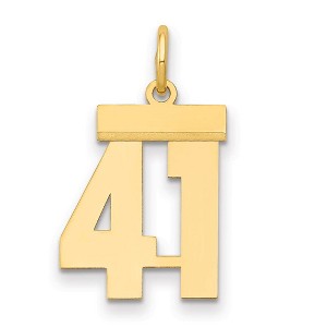 Black Bow Jewelry 14k Yellow Gold, Athletic Collection, Small Polished Number 41 Pendant - 1 of 3