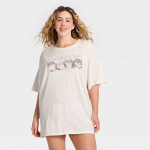 Women's Graphic Oversized T-Shirt Sleep Dress - Wild Fable™ - 1 of 3