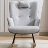 35.5 Inch Rocking Chair Comfy Wingback Glider Rocker with Safe Solid Wood Base for Living Room Bedroom - 2 of 4