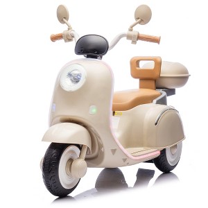 SEVOBAL Toy Vehicles, Kids Three-Wheel Ride On Car with Storage Space and Music for Children Outdoor Play, Beige, 41.34"*16.54"*27.56" - 1 of 4