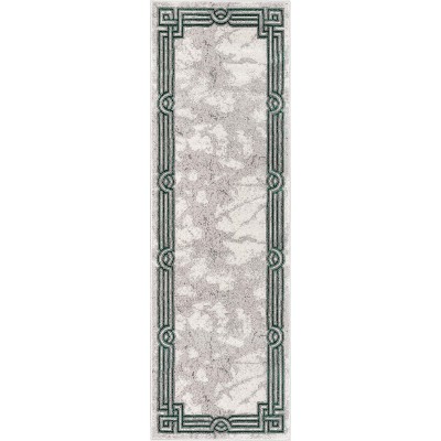 Well Woven Modern Solid Color Border Runner Rug - 2' x 7'3 - 2' x