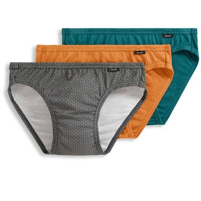 Jockey Men's Elance Bikini 3 Pack Xl Sawtooth Grey Geo/bayou/beach