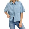 Women's Cropped Denim Button Down Shirt - RISEN - 4 of 4