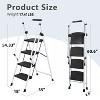 Cesicia White Folding 4-step ladder with Wide Anti-skid Pedal and Safety Handle - image 3 of 4