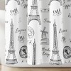 72"x72" Single Kids' Paris Bonjour Shower Curtain Black/White - Lush Décor: Paris Themed, Cotton, Machine Washable - 4 of 4