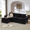 AENKYO Corduroy L-Shaped Sectional Sofa with 2 Ottomans - Modular 3-Seater Cloud Couch for Modern Living Room & Apartment - 3 of 4