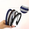 Unique Bargains Women's Teeth Comb Headbands Black Deep Blue 4 Pcs - 4 of 4