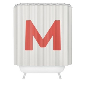 Deny Designs April Lane Art Block Monogram Shower Curtain - 1 of 3