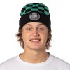 Demon Slayer Adult Tanjiro Embroidered Patch Knit Cuff Beanie Cap Hat for Men And Women Multicolored - 4 of 4