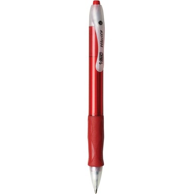 BIC Velocity Refillable Retractable Ballpoint Pen, 1 mm Medium Tip, Red Ink/Barrel, pk of 12