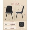 Set of 4 Dining Chairs, Metal Frame with Adjustable Feet, Chenille Fabric & Synthetic Leather Upholstery, Easy to Clean - 3 of 4