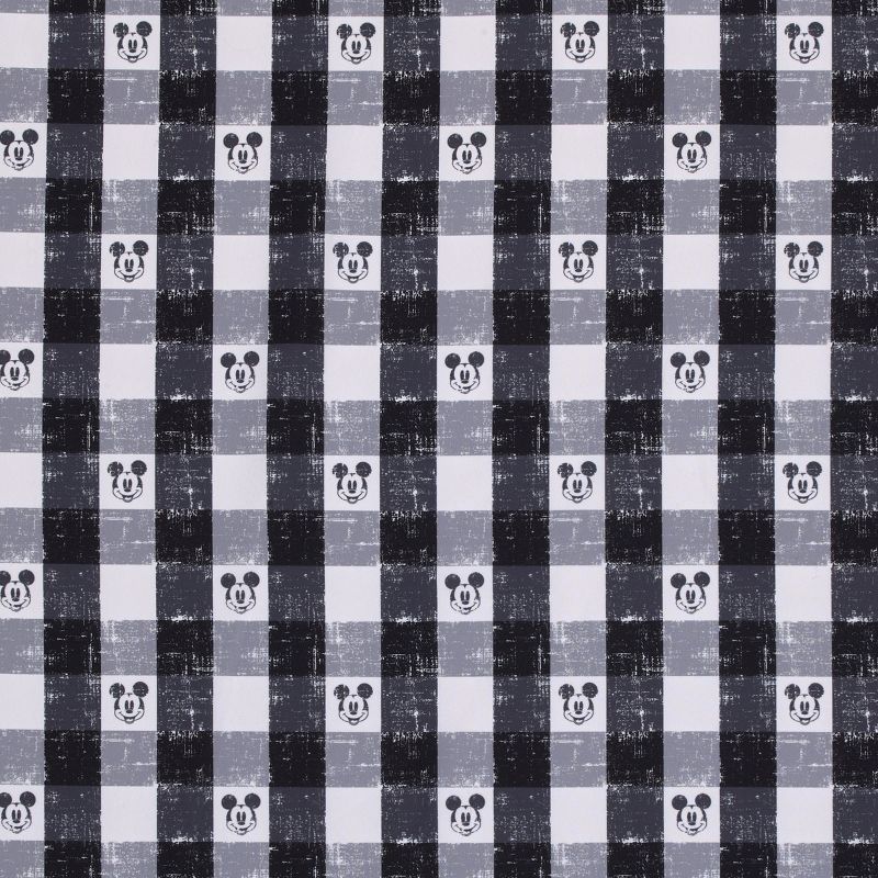 Disney Mickey Mouse - Black, White and Gray Plaid Nursery Fitted Mini Crib Sheet, 5 of 6