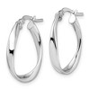 Black Bow Jewelry 3mm x 24mm (15/16 Inch) 14k White Gold Polished Twist Oval Hoops - 2 of 4