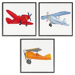 Stupell Industries Triple Colorful Airplanes Drawing, 12" x 12" - 1 of 4