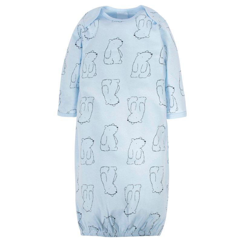 Gerber Baby Boys' Long Sleeve Gowns with Mitten Cuffs - 4-Pack, 3 of 9