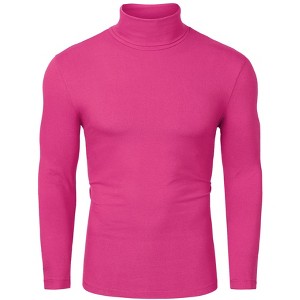 Lars Amadeus Men's Slim Fit Long Sleeve Pullover Solid Turtleneck Sweater - 1 of 4
