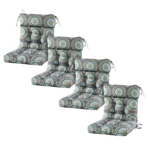 ARTPLAN Patio Chair Cushion,Tufted Adirondack Outdoor Chair Cushion,Wicker High Back Outdoor Seat Cushion,Set of 4,21"X21"X4" (4 Pack) - 1 of 4