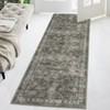 Washable Area Rug Vintage Distressed Rug Non Slip Rug Low Pile Rugs Oriental Floral Throw Rug Foldable Indoor Carpet for Living Room Bedroom Nursery - 3 of 4