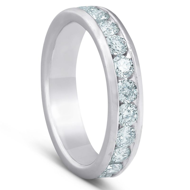 Pompeii3 Platinum 1ct Channel Set Diamond Wedding Ring, 2 of 6
