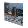 Northlight LED Fiber Optic Snowy Red Barn Christmas Canvas Wall Art 15.75" x 12" - 2 of 4