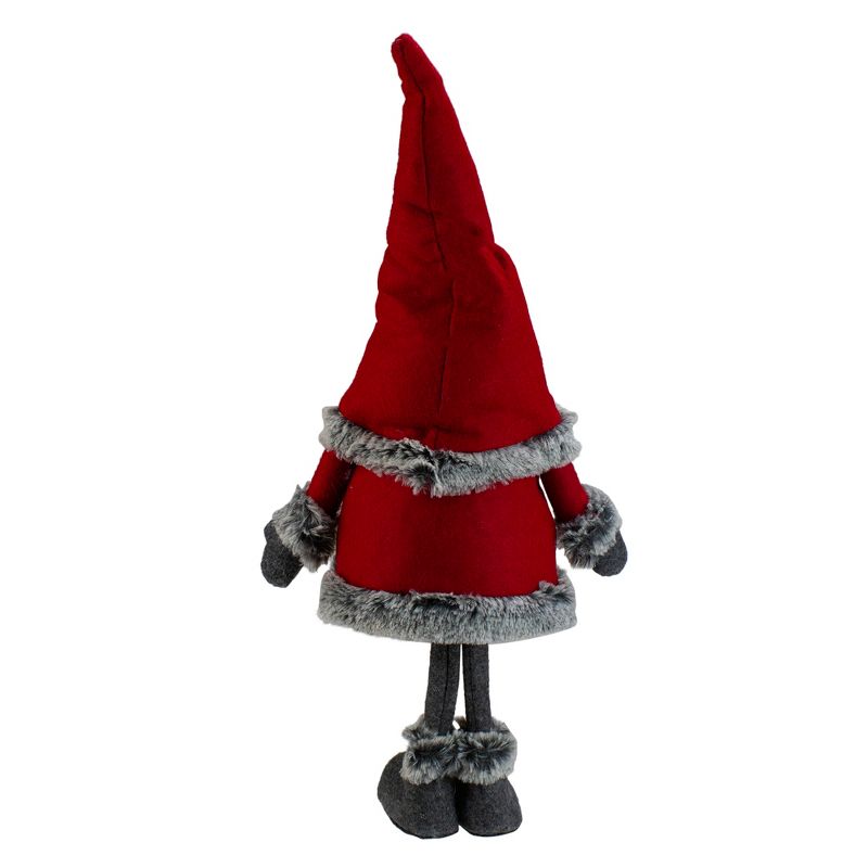 Northlight 19.5" Red and Gray Standing Santa Gnome with Faux Fur Trim, 4 of 7