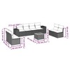 vidaXL Patio Sofa Set with Cushions Outdoor Furniture 9 Piece Poly Rattan - Black and Cream - 3 of 4