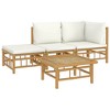 vidaXL Garden Lounge Set Cream White, Natural Bamboo Bamboo, Polyester - 3 of 4