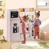 Infans Kids Pretend Play Kitchen Set Wooden Kitchen Playset w/ Fabric Drawer Pink - 3 of 4