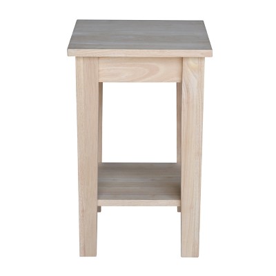 Unfinished Solid Parawood Shaker Plant Stand with Shelf