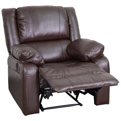 Harmony Series Brown LeatherSoft Recliner with Metal Frame