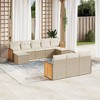 vidaXL Garden Sofa Set Beige PE Rattan Large Adjustable Feet - 2 of 4