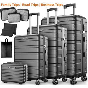 Coolife Luggage Suitcase Carry-on Spinner TSA Lock USB Port Lightweight Hardside Luggage (S(20in_carry on)) - 1 of 4