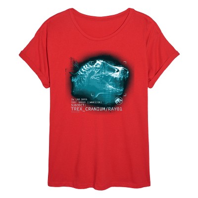 Women's - Jurassic Park - T-Rex-Ray Oversized Graphic T-Shirt