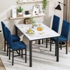 Hooseng 5 Pieces Kitchen Table And Chairs Set, Dining Table Set for 4, Rectangular Dining Table Set with Four Upholstered Chairs And Faux Marble Top - 4 of 4