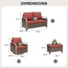 EAGLE PEAK Wicker Outdoor Patio Conversation Set, 2 Swivel Rocking Chairs, 2-Seat Loveseat and 2 Ottomans, 5 Pieces - 3 of 4