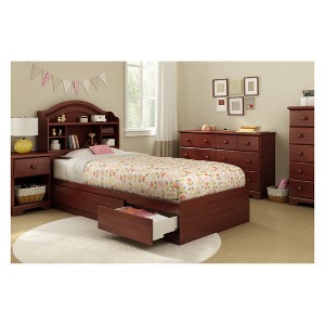 Summer Breeze Mates Bed With 3 Drawers Twin Royal Cherry - South Shore, Royal Red